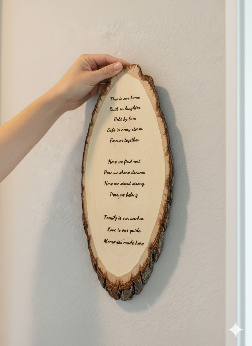 Personalized Oval Wood Plaque – Laser Engraved Sign