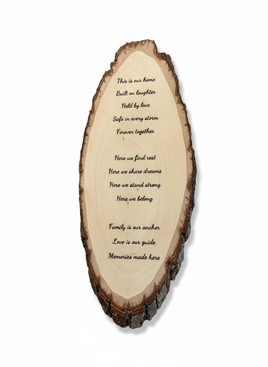 Personalized Oval Wood Plaque – Laser Engraved Sign